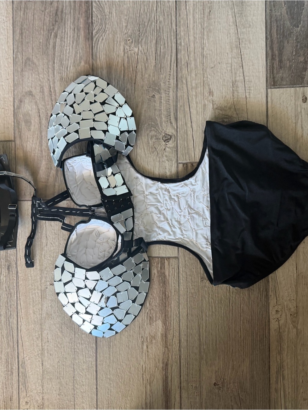 Silver Mosaic Mirror One-Piece Bodysuit - Picture 5 of 6